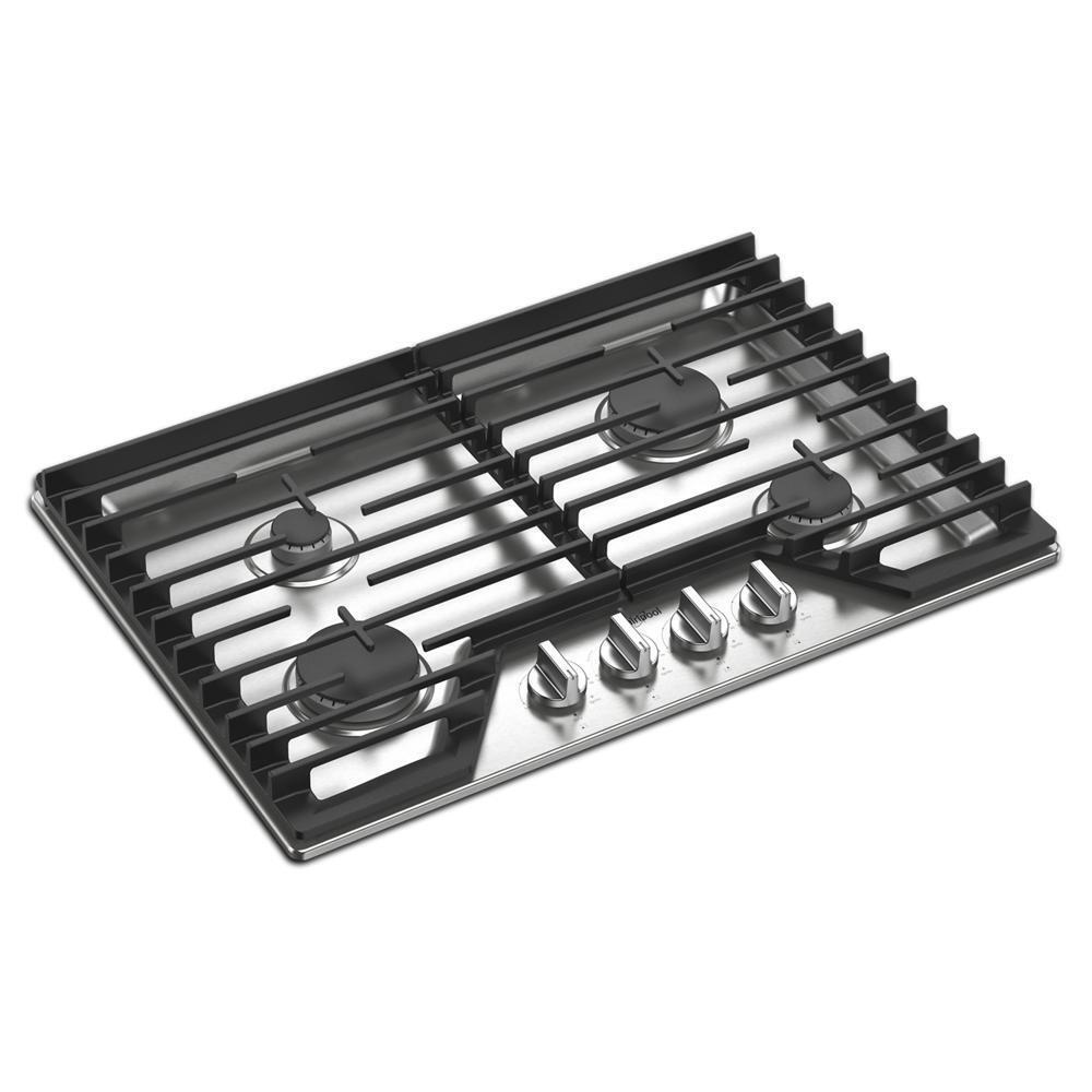 Whirlpool WCGK5030PS 30-Inch Gas Cooktop With Ez-2-Lift™ Hinged Cast-Iron Grates