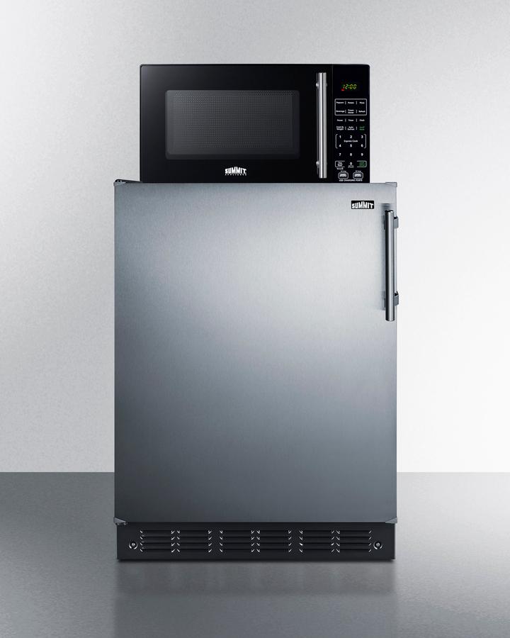 Summit MRF66BK2SSALHD Microwave/Refrigerator-Freezer Combination With Allocator