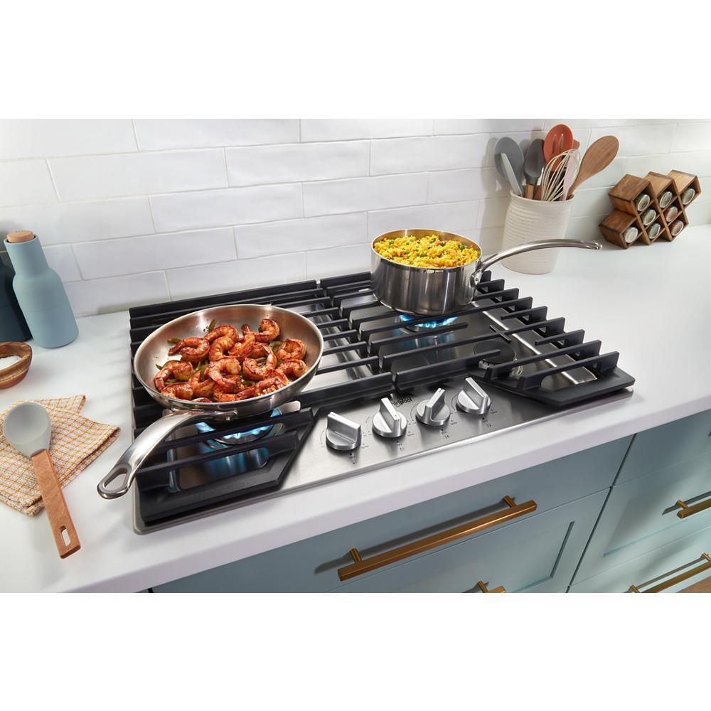 Whirlpool WCGK5030PS 30-Inch Gas Cooktop With Ez-2-Lift™ Hinged Cast-Iron Grates