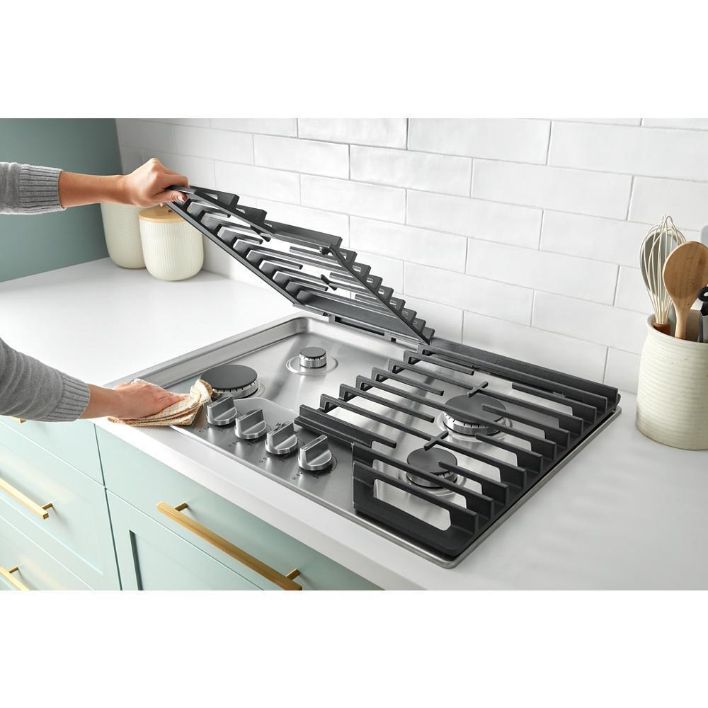Whirlpool WCGK5030PS 30-Inch Gas Cooktop With Ez-2-Lift™ Hinged Cast-Iron Grates