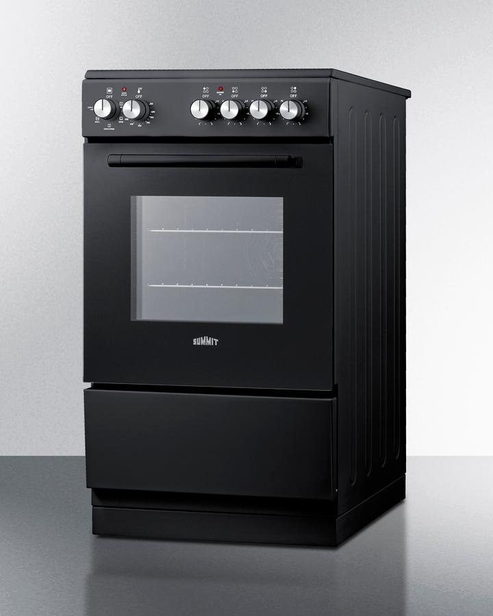 Summit REXT20BL 20" Wide Electric Smooth-Top Range
