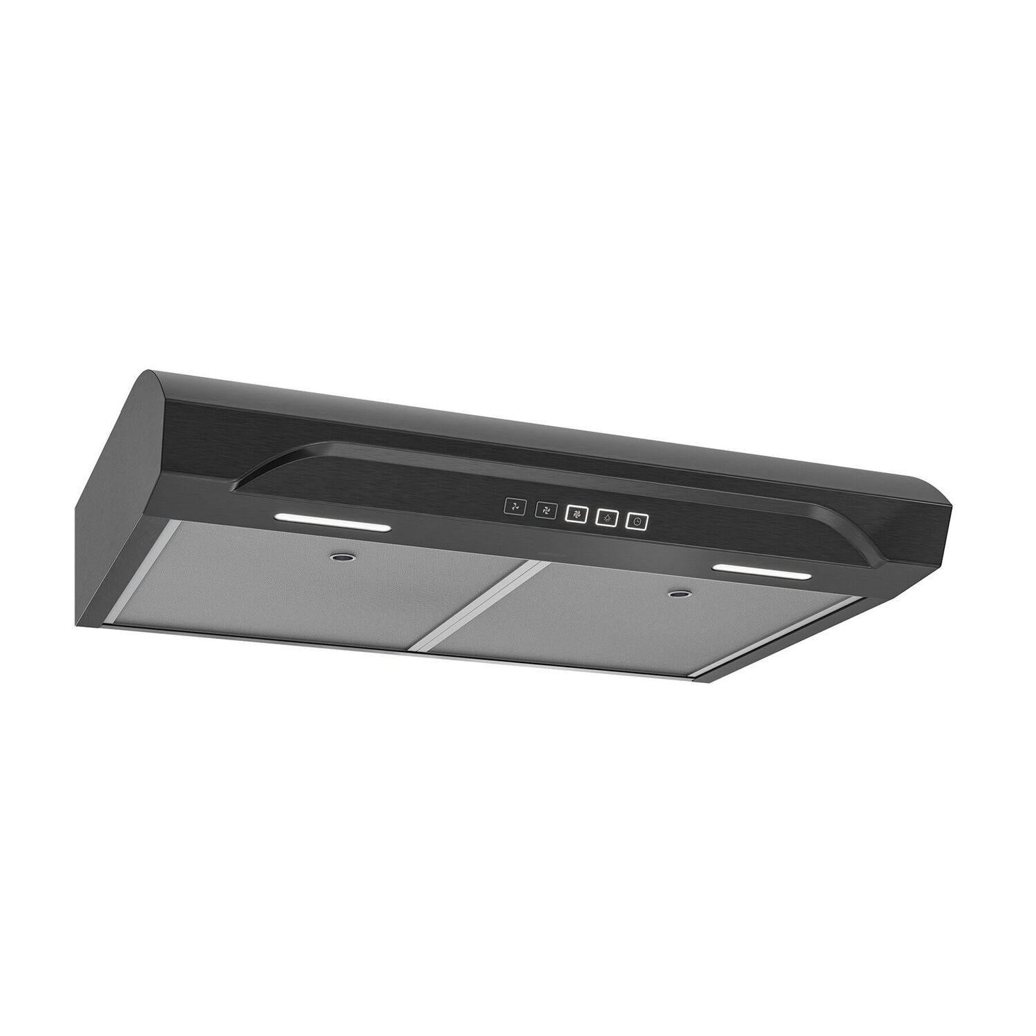 Broan ALT2303BLS Alta 30-Inch 350 Max Blower Cfm 1.5 Sones Black Stainless Range Hood