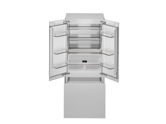 Bertazzoni REF36FDBZPNV24 36 Inch Built-In French Door Refrigerator With Ice Maker And Internal Water Dispenser Panel Ready