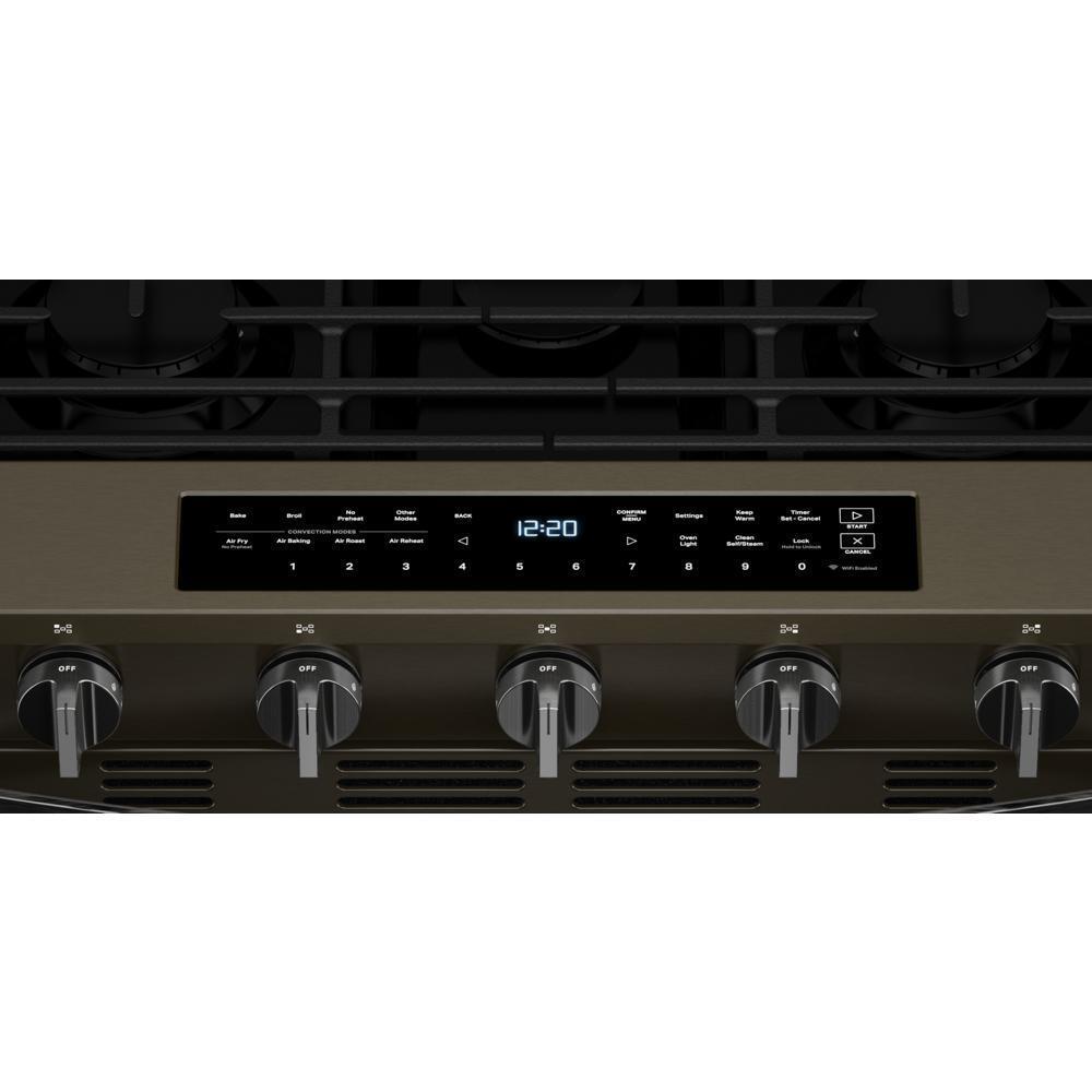 Whirlpool WSGS7530RV 30-Inch Smart Slide In Gas Range With Air Cooking Technology, No Preheat Air Fry, Wipeclean™ Coating, Steam/Self Clean And High Speed Preheat