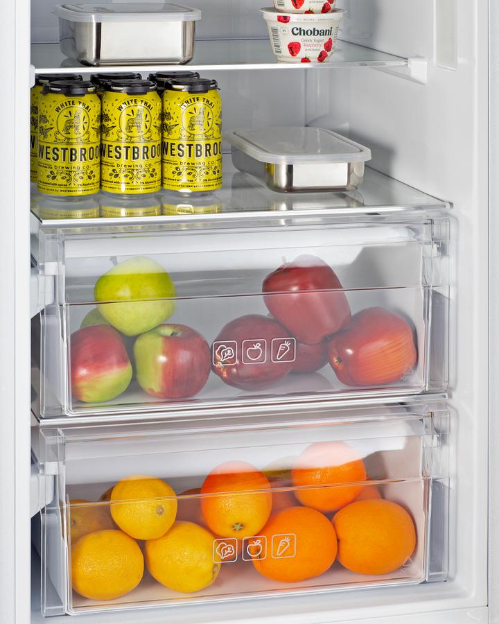 Summit FFBF11NTLHD 24" Wide Fully Integrated Bottom Mount Refrigerator-Freezer (Panel Not Included)