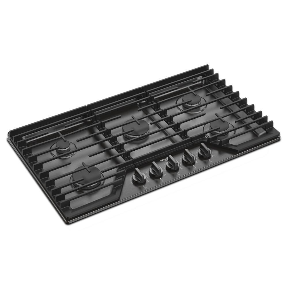 Whirlpool WCGK5036PV 36-Inch Gas Cooktop With Ez-2-Lift™ Hinged Cast-Iron Grates