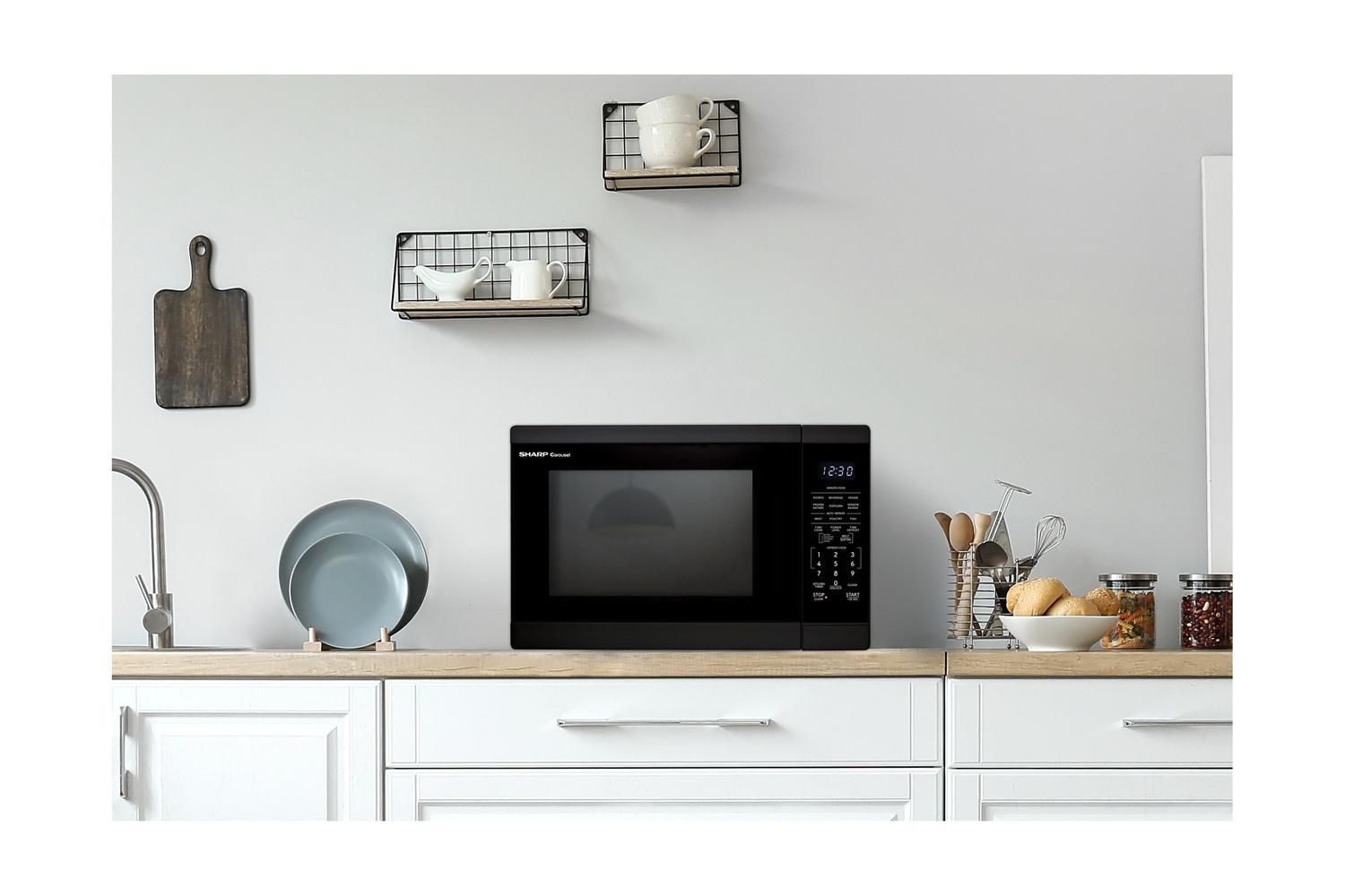 Sharp SMC1461KB Sharp 1.4 Cu. Ft. 1100W Black Countertop Microwave Oven