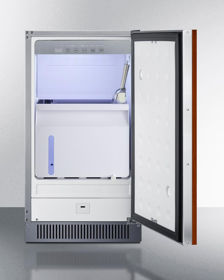 Summit BIM182OSADAIFLHD 18" Wide Clear Outdoor Icemaker, Ada Compliant (Panel Not Included)