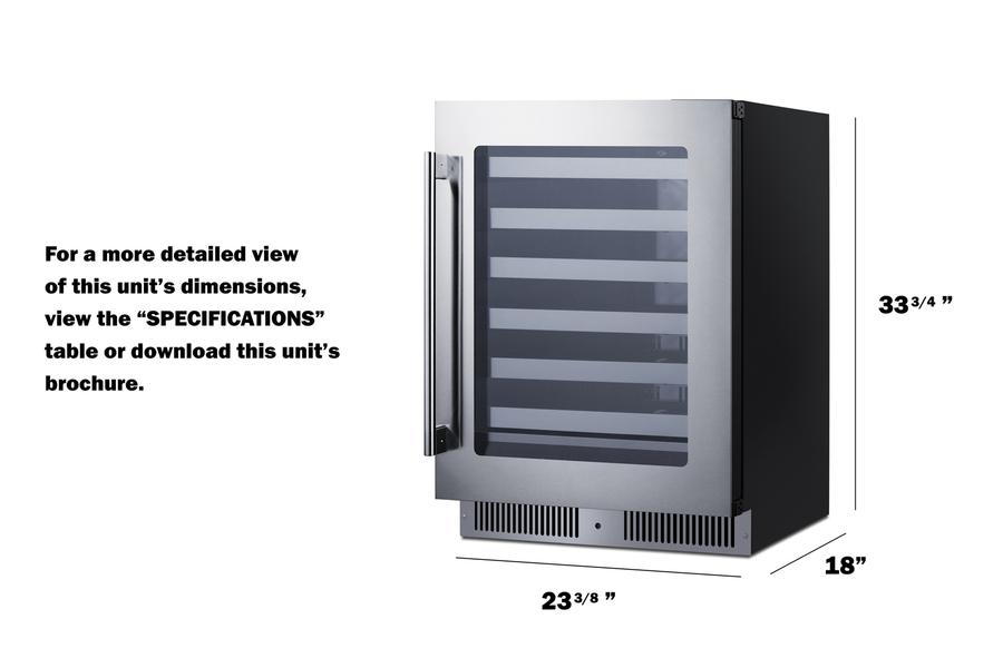 Summit SDHW2442LHD 24" Wide Built-In Wine Cellar
