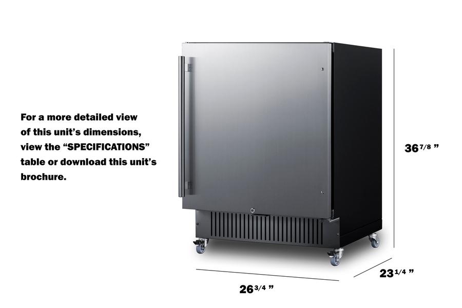 Summit FF27BSSCAS 27" Wide Mobile All-Refrigerator