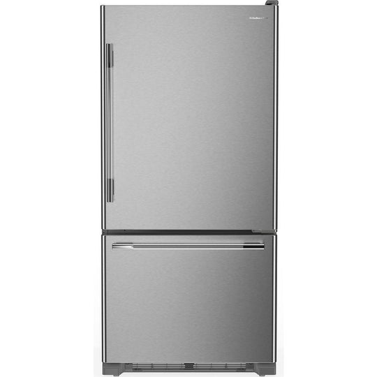 Kitchenaid KRBR133SPS 22 Cu. Ft. 33-Inch Width Full Depth Non-Dispense Bottom Mount Refrigerator