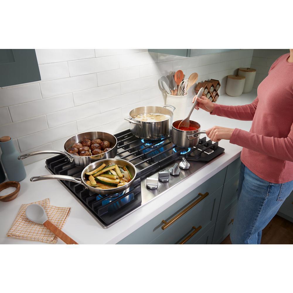 Whirlpool WCGK5030PS 30-Inch Gas Cooktop With Ez-2-Lift™ Hinged Cast-Iron Grates