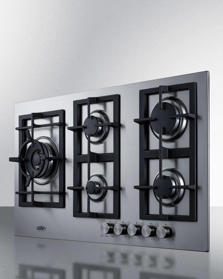 Summit GCJ536SSLP 34" Wide 5-Burner Propane Gas Cooktop In Stainless Steel