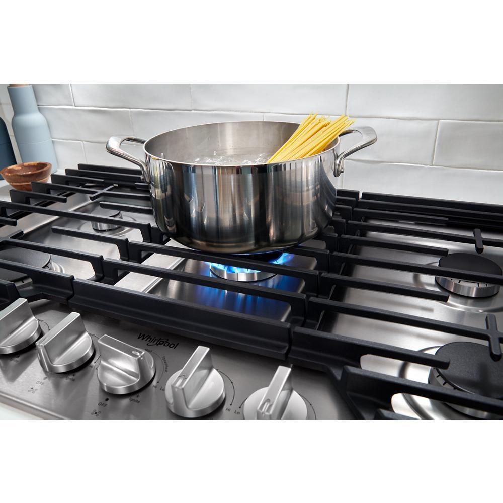 Whirlpool WCGK5036PS 36-Inch Gas Cooktop With Ez-2-Lift™ Hinged Cast-Iron Grates
