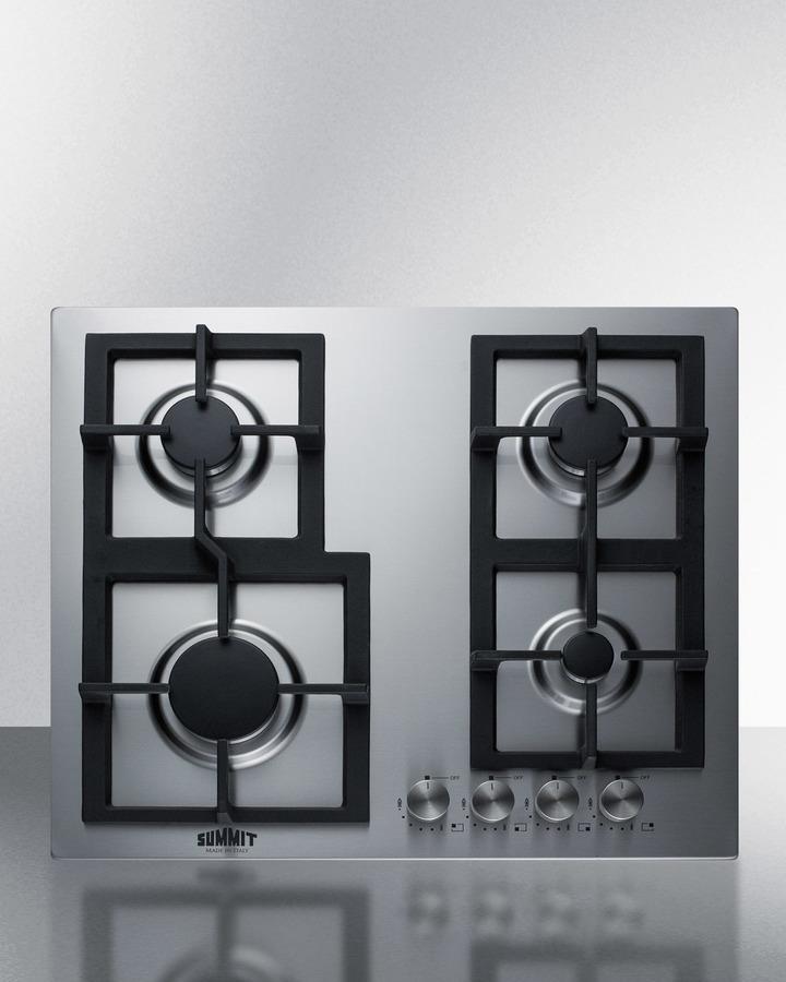Summit GCJ4SSLP 24" Wide 4-Burner Propane Gas Cooktop In Stainless Steel