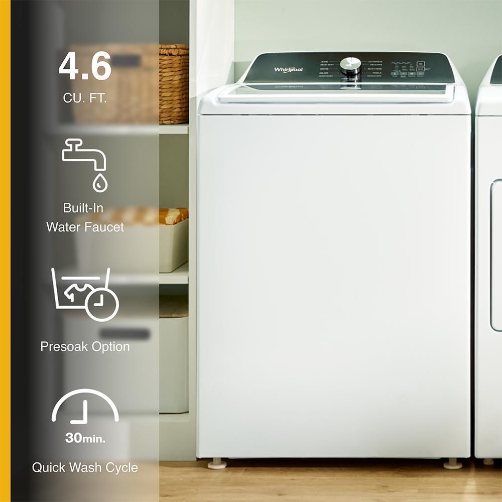 Whirlpool WTW5020SW 4.6 Cu. Ft. Top Load Impeller Washer With Built-In Faucet