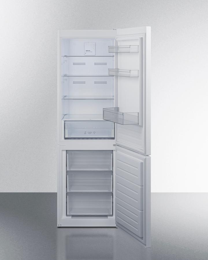 Summit FFBF121W 24" Wide Bottom Mount Refrigerator-Freezer