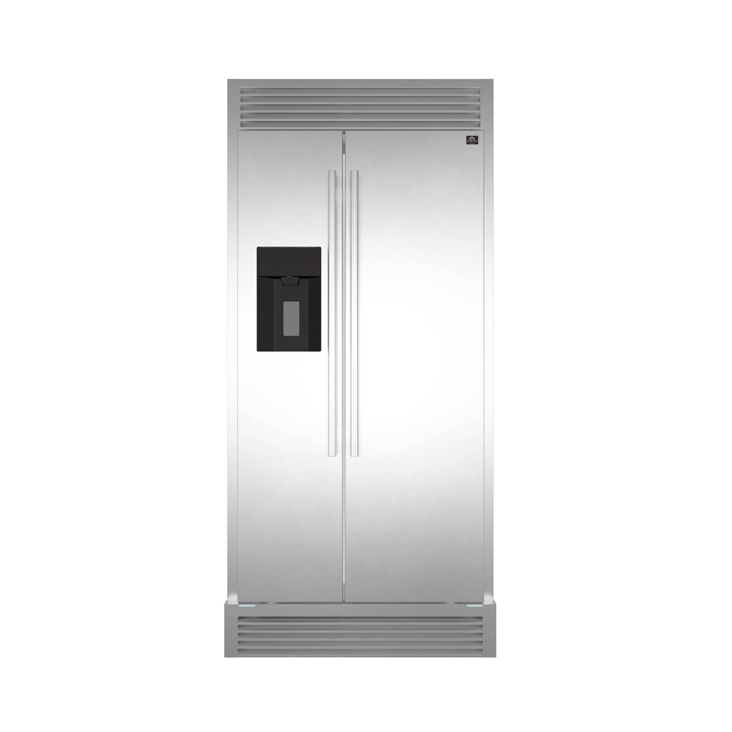 Forno FFRBI184436SB Salerno 36" Side By Side 20 Cu.Ft Stainless Steel Refrigerator With Ice Maker