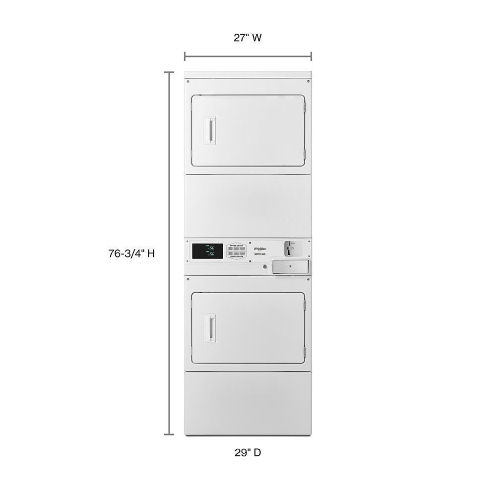 Whirlpool CGSP2958JQ Commercial Gas Stack Dryer With Factory-Installed Coin Drop And Coin Box