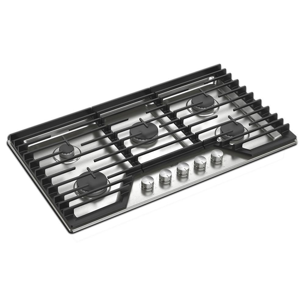 Whirlpool WCGK7036PS 36-Inch Gas Cooktop With Fifth Burner
