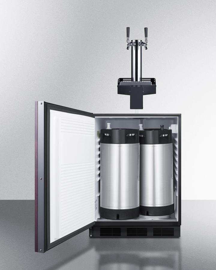 Summit SBC58BLIFFLTWCFADALHD 24" Wide Built-In Floating Tap Cold Brew Kegerator, Ada-Compliant