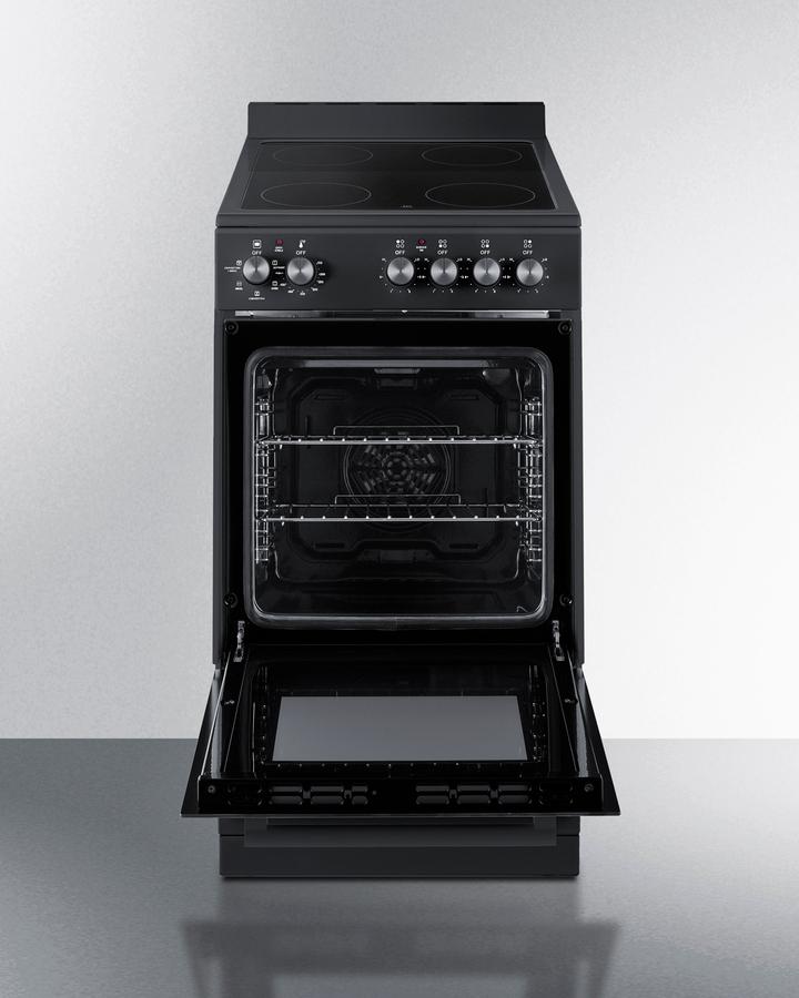 Summit REXT20BL 20" Wide Electric Smooth-Top Range