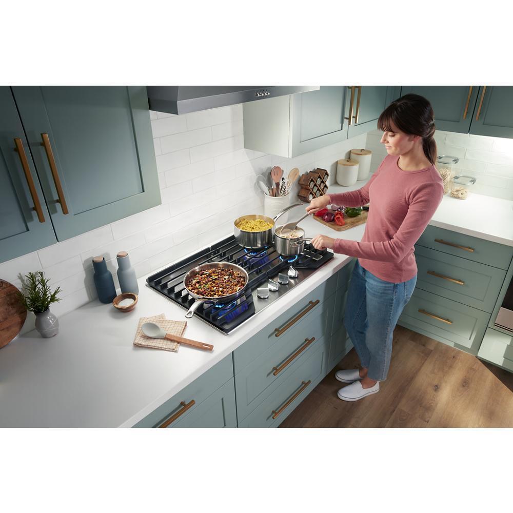 Whirlpool WCGK5030PS 30-Inch Gas Cooktop With Ez-2-Lift™ Hinged Cast-Iron Grates