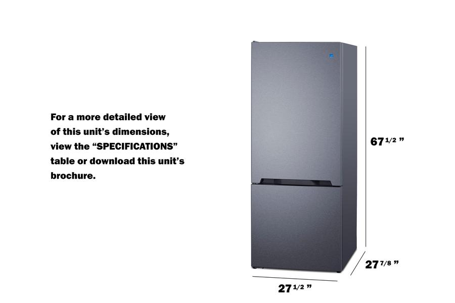 Summit FFBF154SSLHD 28" Wide Bottom Mount Refrigerator-Freezer