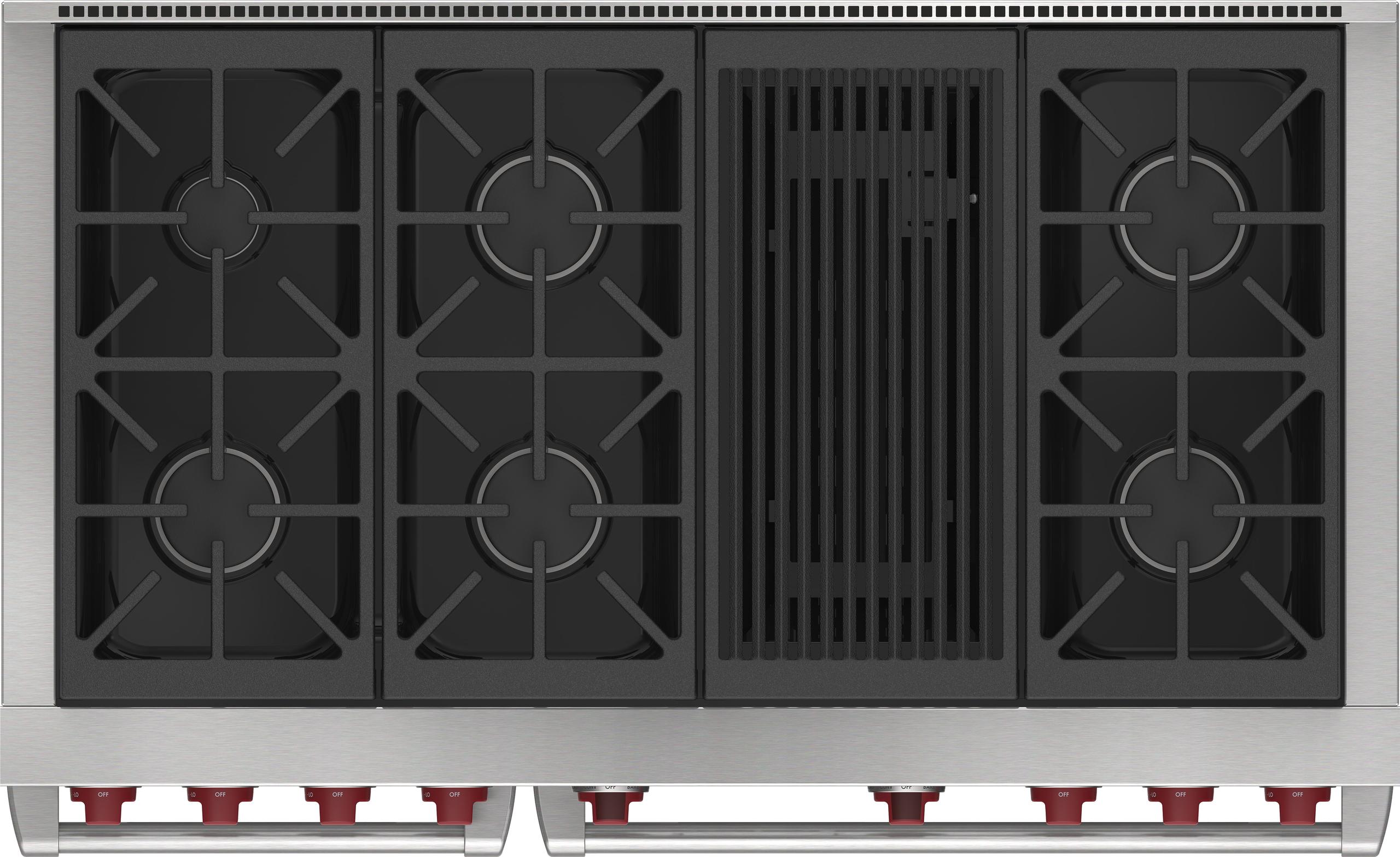 Wolf DF48650CBKPLP 48" Dual Fuel Range - 6 Burners And Infrared Charbroiler