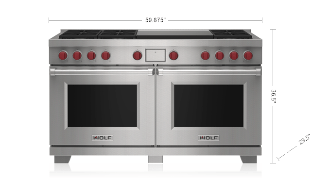 Wolf DF60650DGWHPLP 60" Dual Fuel Range - 6 Burners And Infrared Dual Griddle