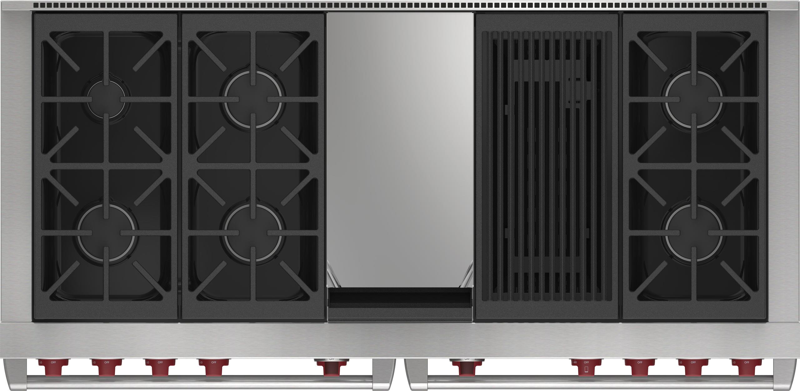 Wolf DF60650CGWHP 60" Dual Fuel Range - 6 Burners, Infrared Charbroiler And Infrared Griddle