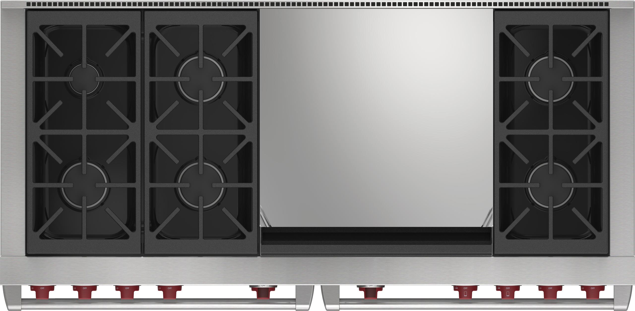 Wolf DF60650DGBKP 60" Dual Fuel Range - 6 Burners And Infrared Dual Griddle