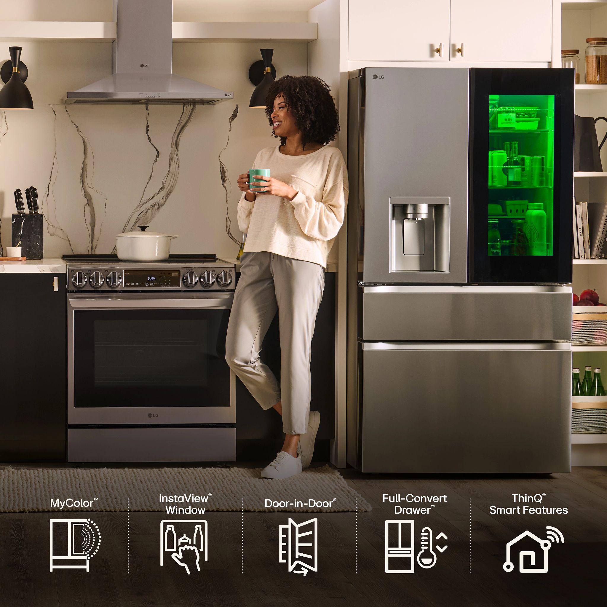 Lg LF29S8365S 29 Cu. Ft. Smart Instaview® Door-In-Door® Standard-Depth Max™ 4-Door French Door Refrigerator With Mycolor™