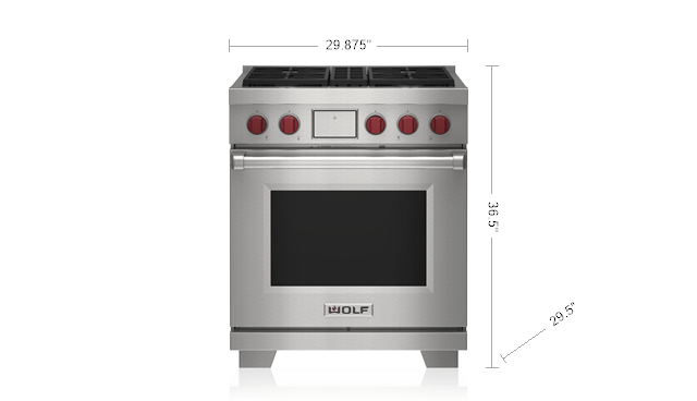 Wolf DF30450WHP 30" Dual Fuel Range - 4 Burners