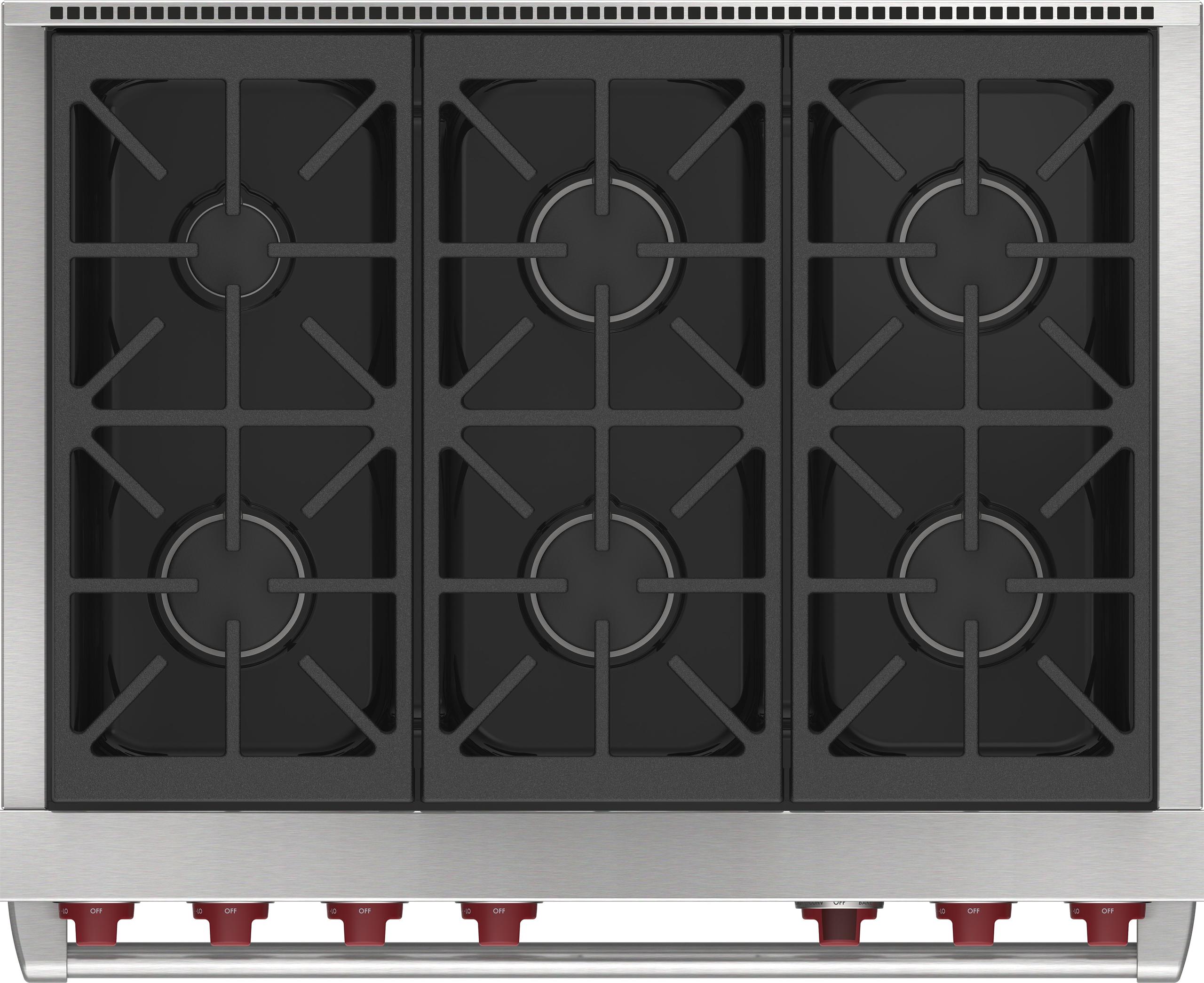 Wolf DF36650WHPLP 36" Dual Fuel Range - 6 Burners