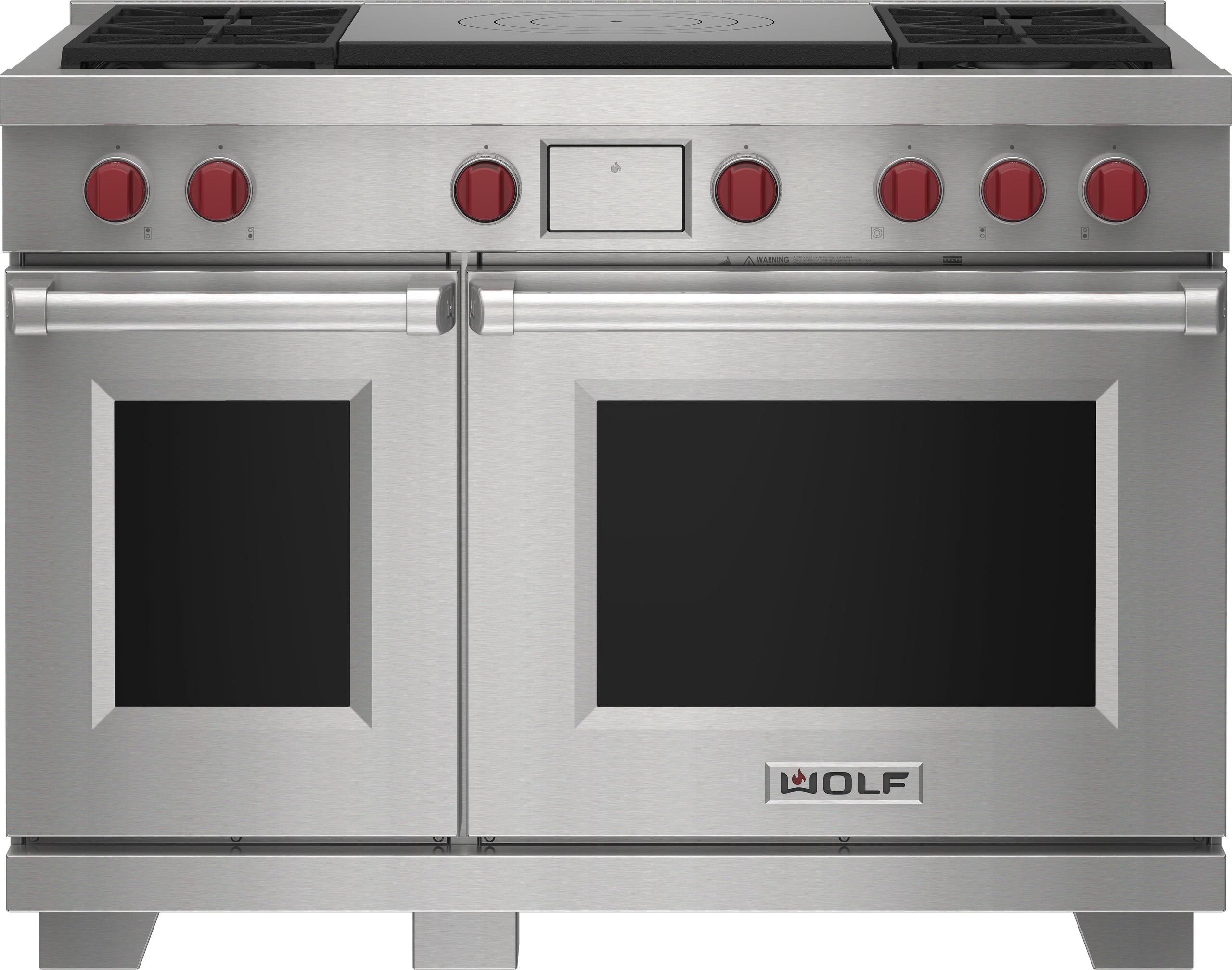 Wolf DF48450FBKPLP 48" Dual Fuel Range - 4 Burners And French Top