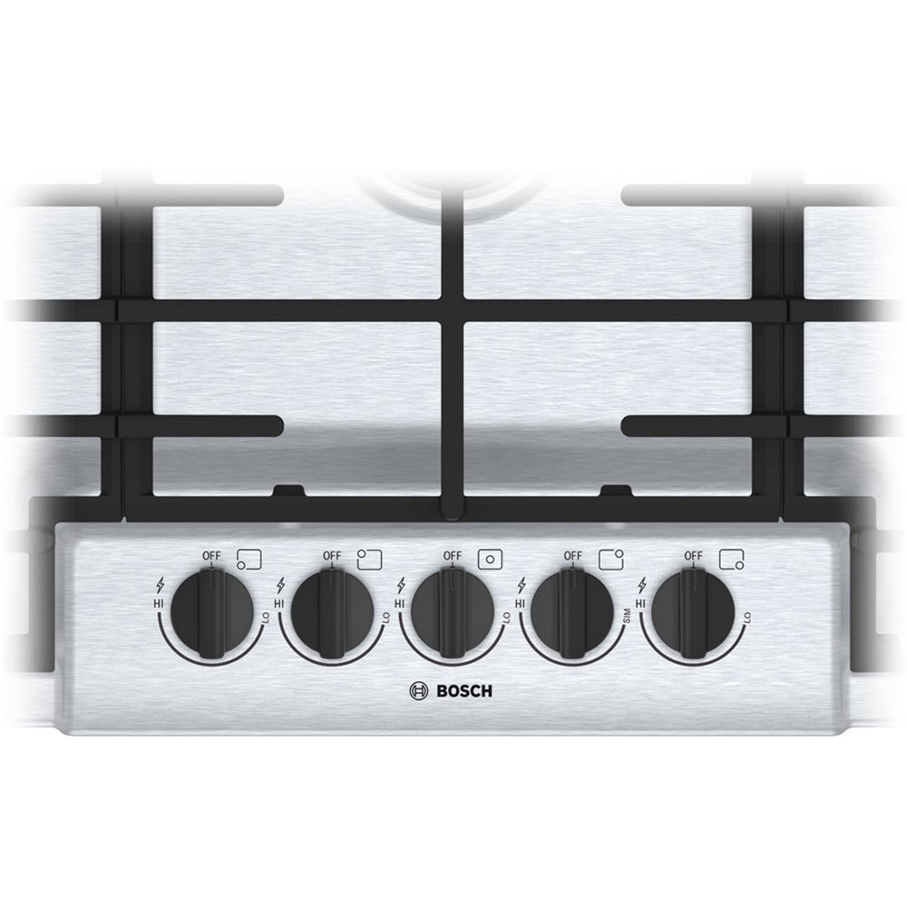 Bosch NGM5656UC 500 Series, 36" Gas Cooktop, 5 Burners, Stainless Steel