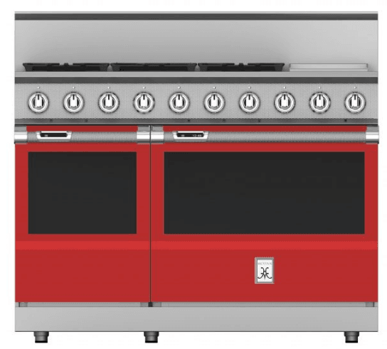 Hestan KRD485GDLPRD 48" 5-Burner Dual Fuel Range With 12" Griddle - Liquid Propane - Red / Matador