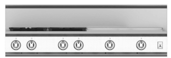 Hestan KRT484GDLPWH 48" 4-Burner Rangetop With 24" Griddle - Liquid Propane - White / Stealth