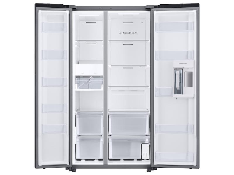 Samsung RS28CB760012 Bespoke Side-By-Side 28 Cu. Ft. Refrigerator With Beverage Center™ In White Glass