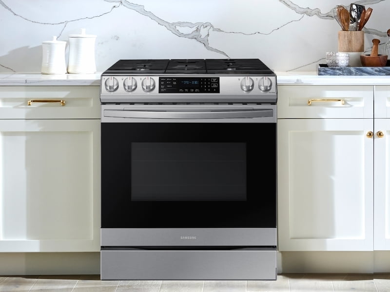 Samsung NX60T8511SS 6.0 Cu. Ft. Front Control Slide-In Gas Range With Air Fry & Wi-Fi In Stainless Steel