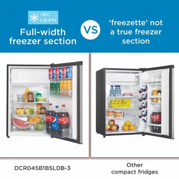 Danby DCR045B1BSLDB3 Danby 4.5 Cu. Ft. Compact Refrigerator With True Freezer