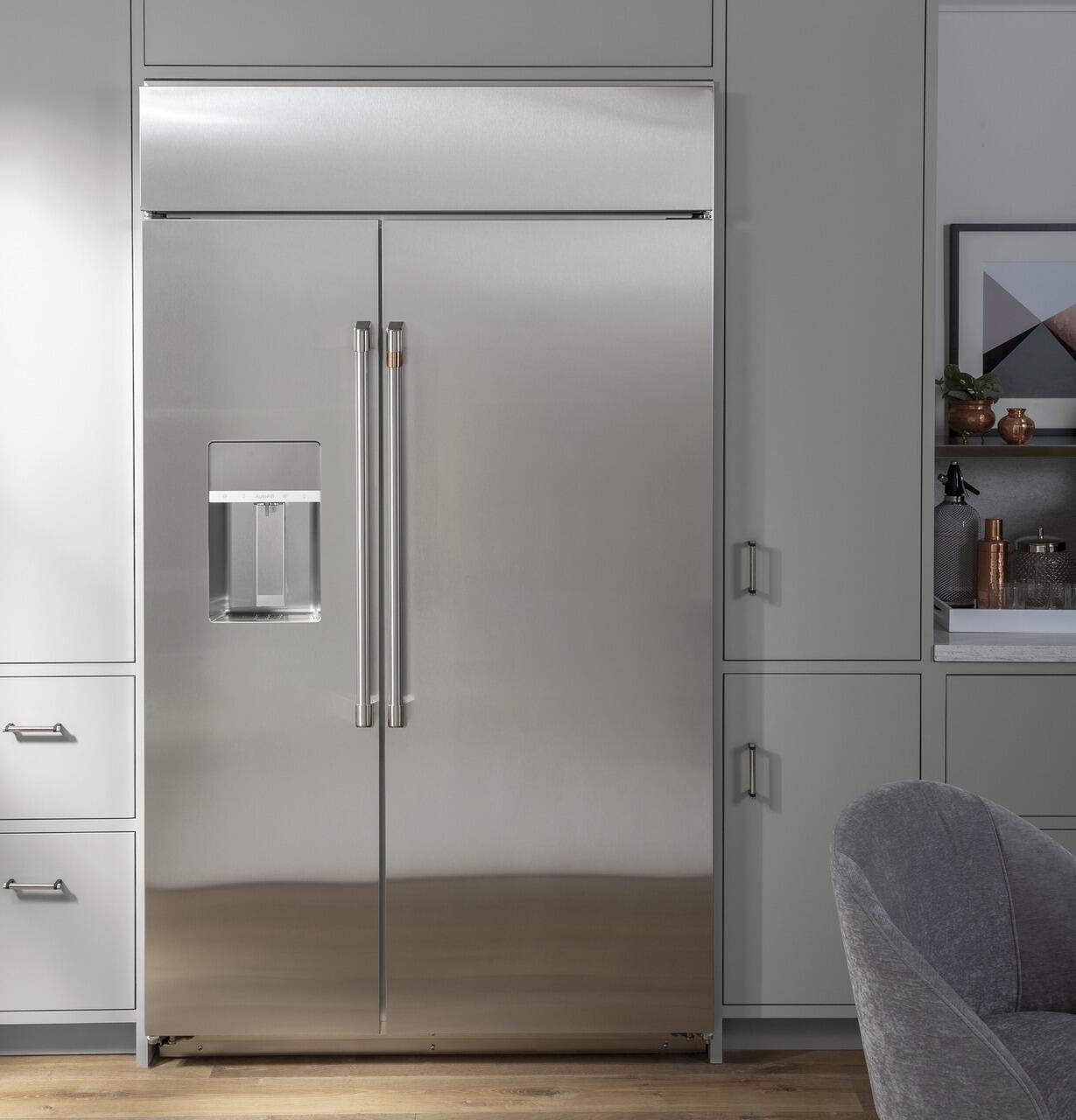 Cafe CSB48YP2RS1 Café™ 48" Smart Built-In Side-By-Side Refrigerator With Dispenser
