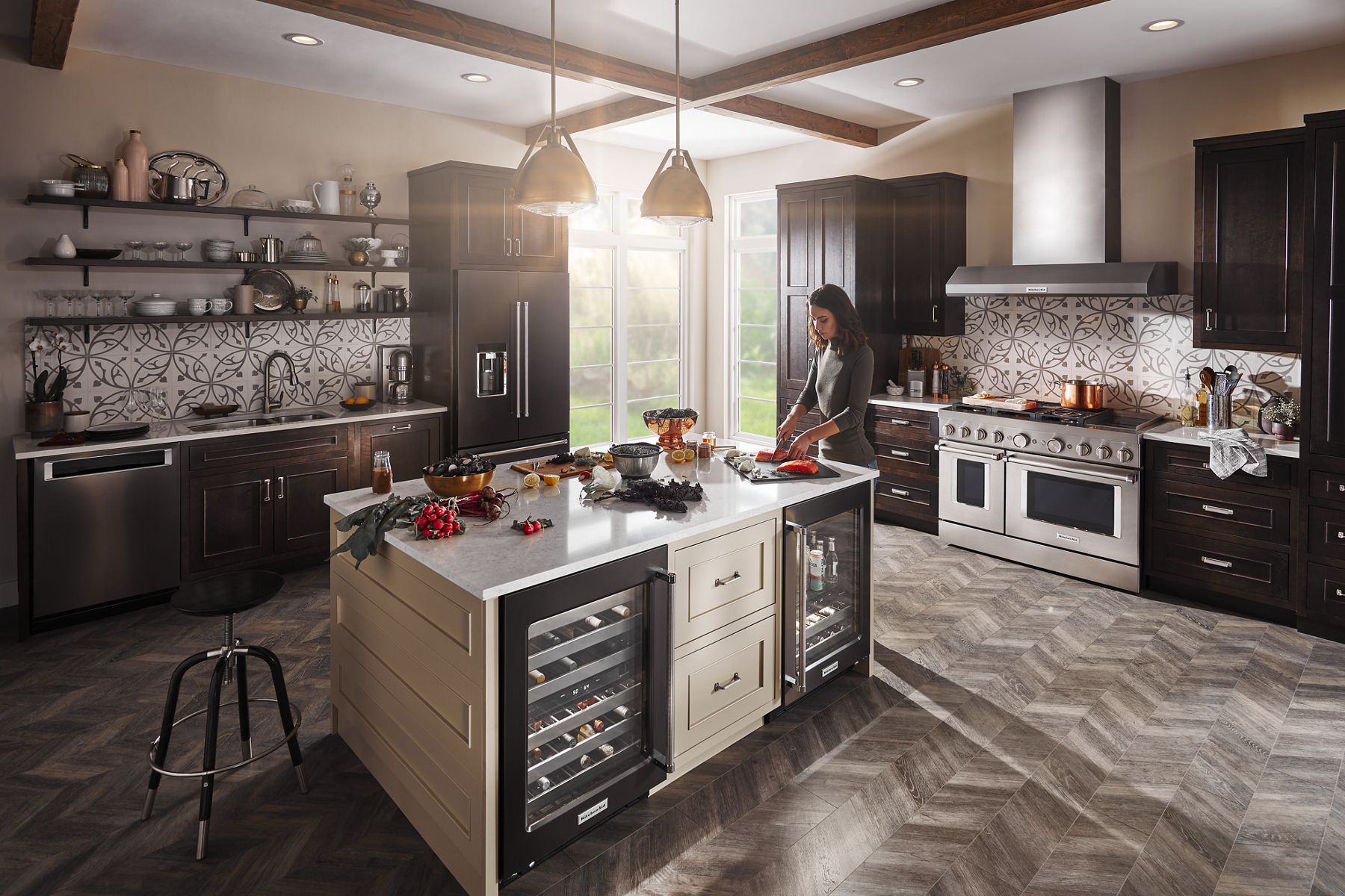 Kitchenaid KFDC558JSS Kitchenaid® 48'' Smart Commercial-Style Dual Fuel Range With Griddle - Stainless Steel