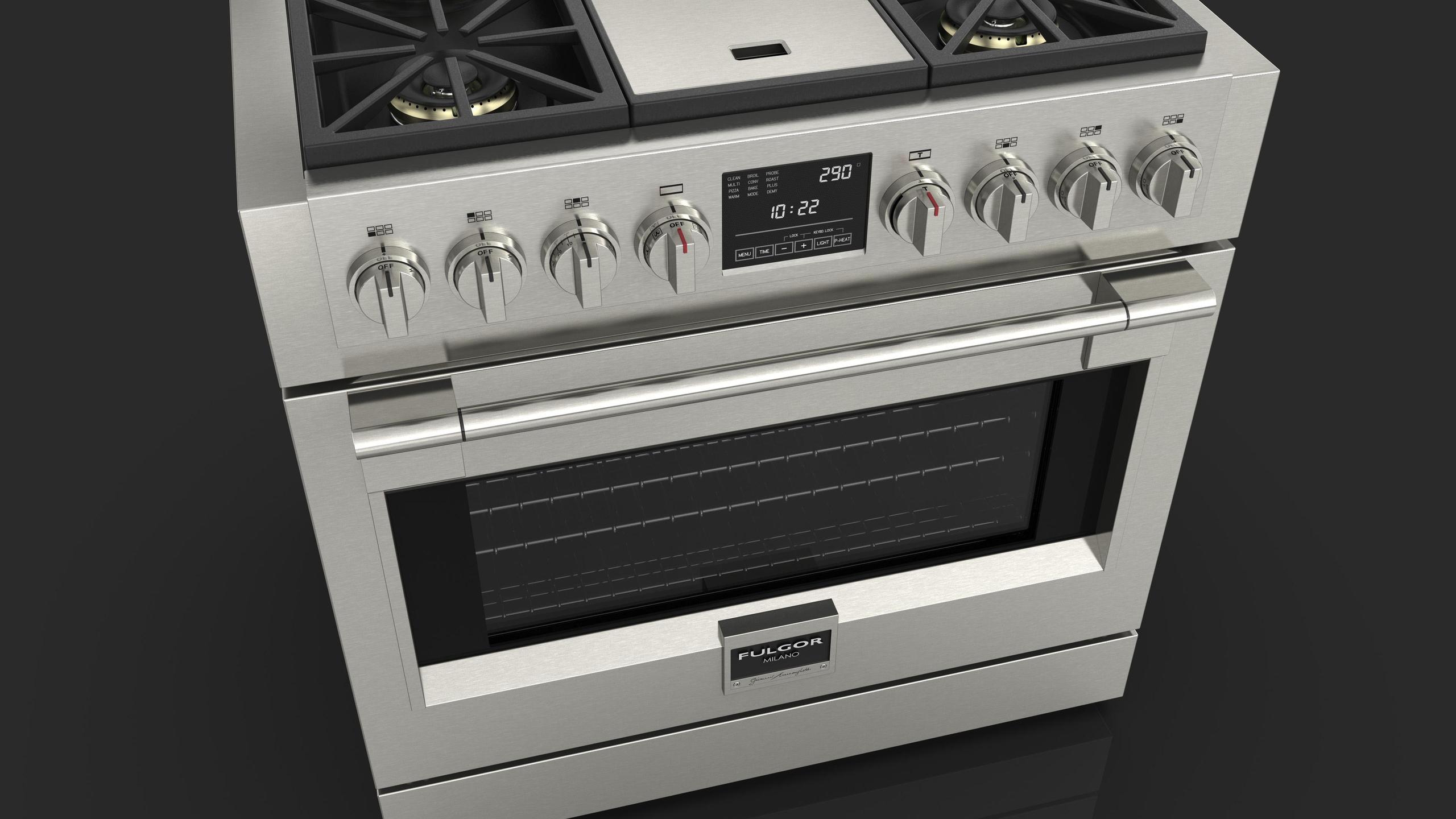 Fulgor Milano F6PDF364GS1 36 Dual Fuel Pro Range With Griddle