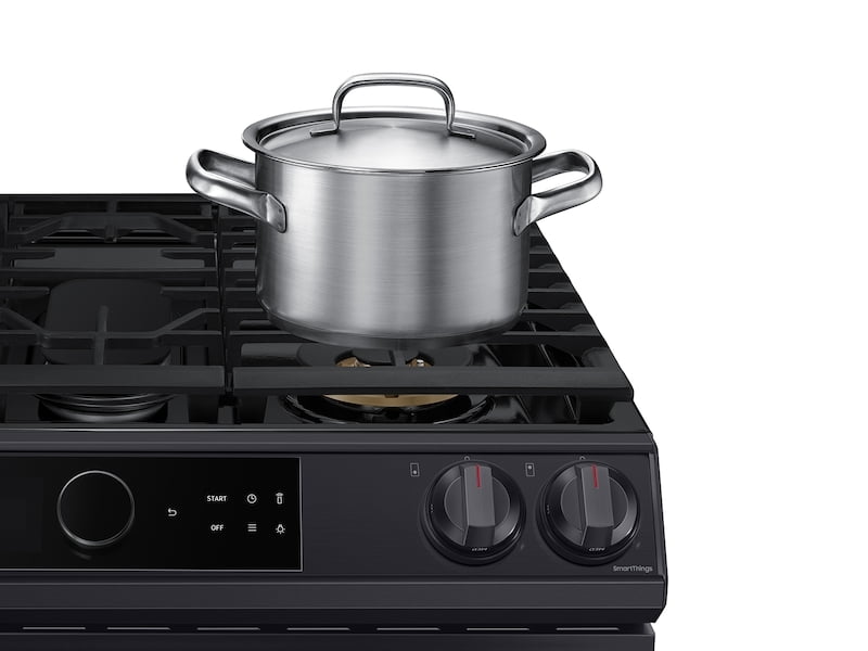 Samsung NX60T8711SG 6.0 Cu. Ft Front Control Slide-In Gas Range With Smart Dial, Air Fry & Wi-Fi In Black Stainless Steel