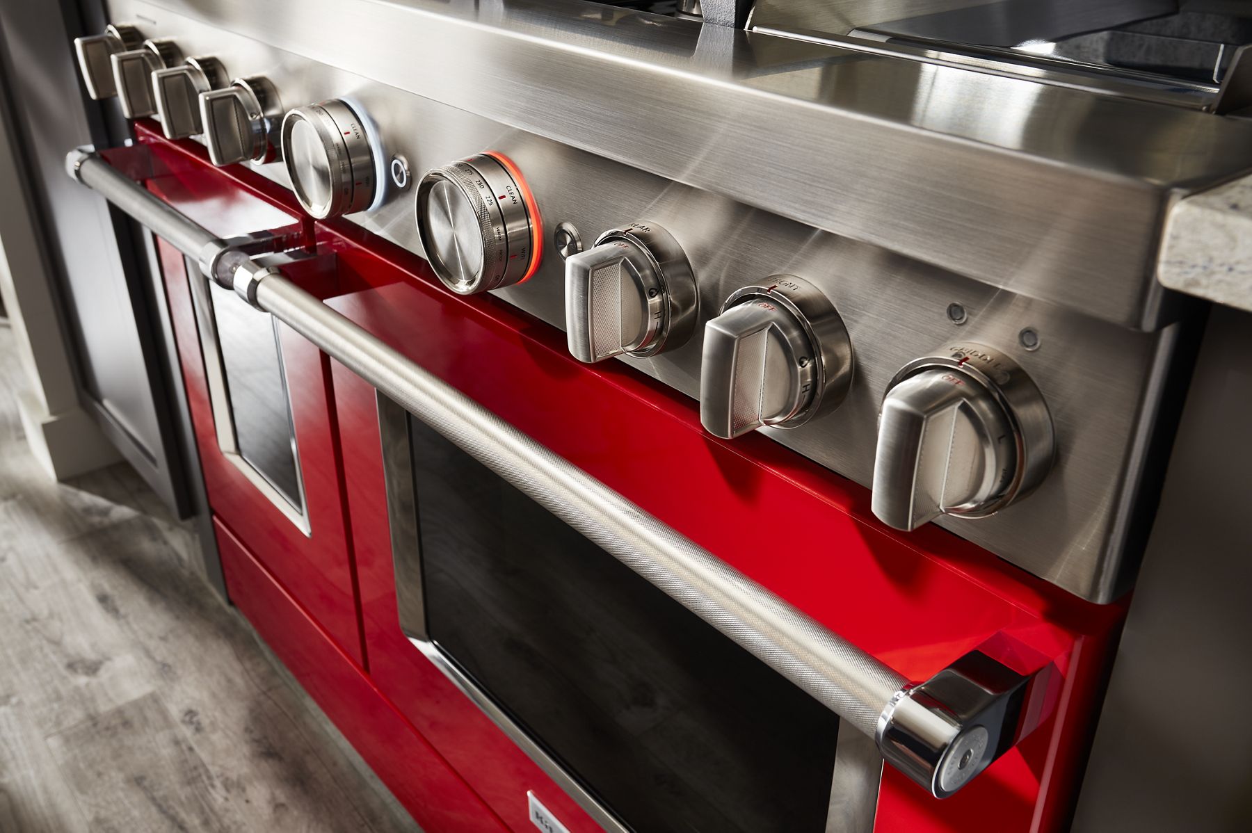 Kitchenaid KFDC558JPA Kitchenaid® 48'' Smart Commercial-Style Dual Fuel Range With Griddle - Passion Red