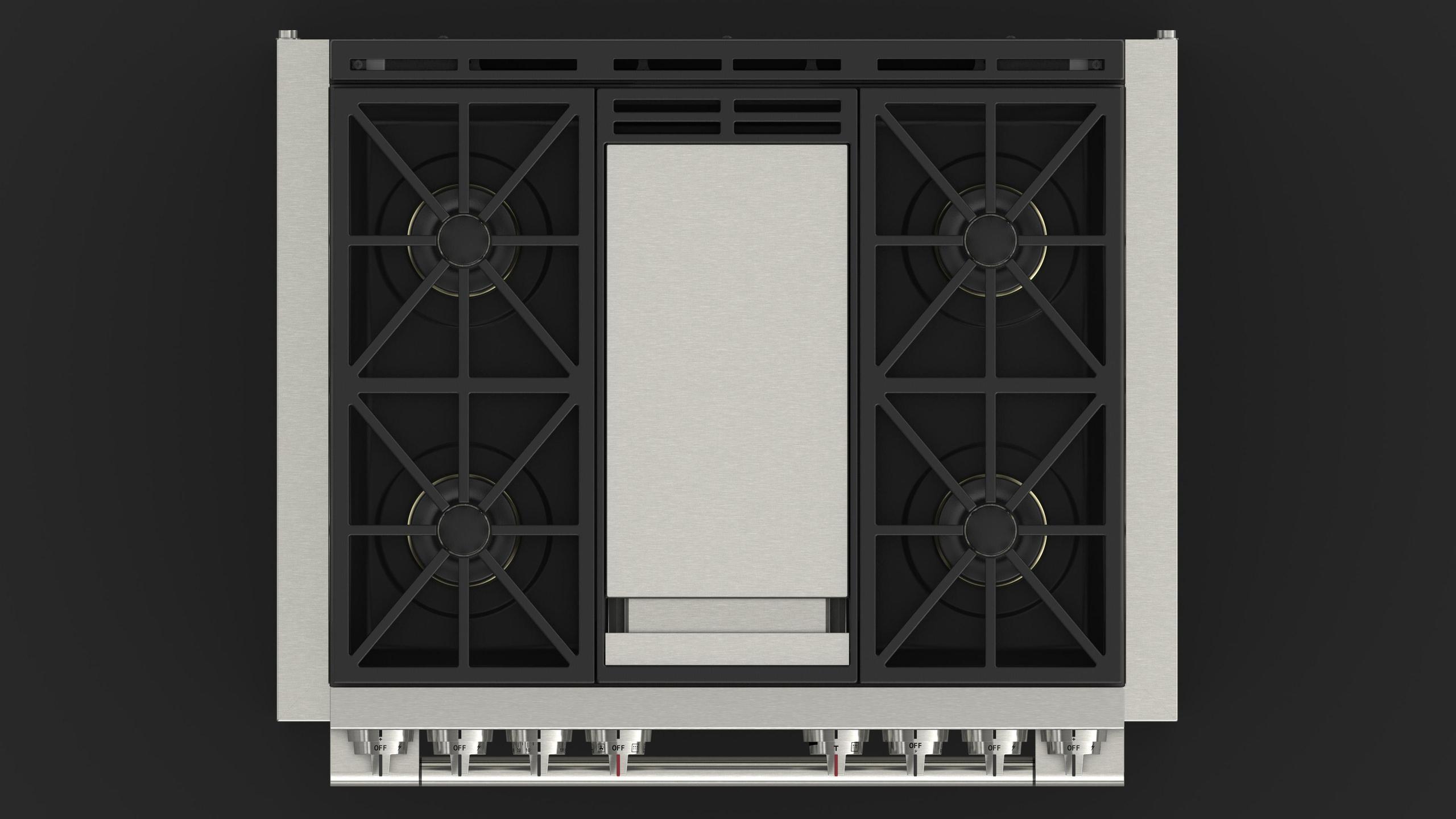Fulgor Milano F6PDF364GS1 36 Dual Fuel Pro Range With Griddle