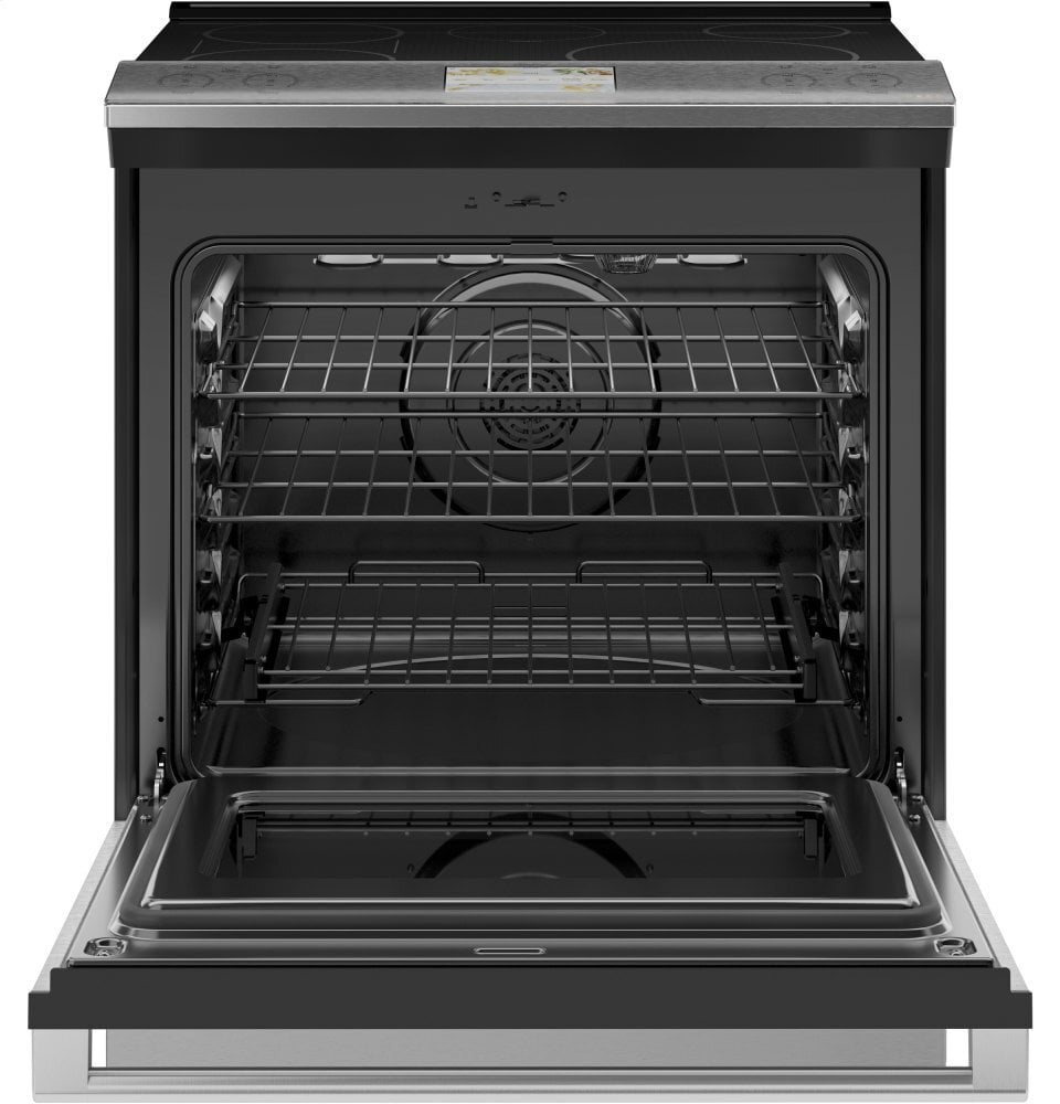 Cafe CHS900M2NS5 Café 30" Smart Slide-In, Front-Control, Induction And Convection Range In Platinum Glass