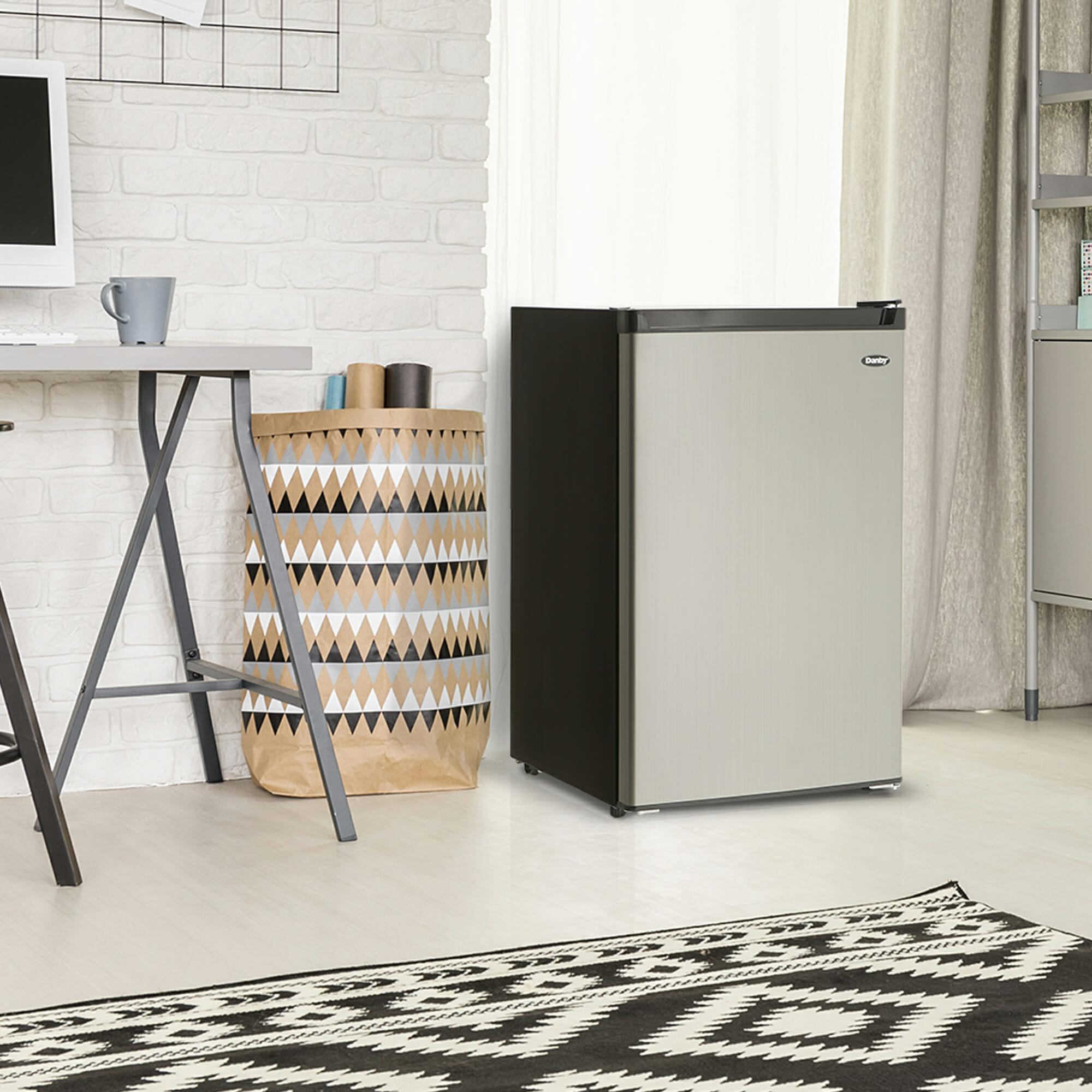 Danby DCR045B1BSLDB Danby 4.5 Cu. Ft. Compact Fridge With True Freezer In Stainless Steel